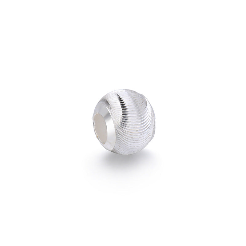 S925 Sterling Silver Cat Eye Beads Loose Beads Brushed Beads, Braided Rope Beaded DIY Bracelet Bracelet Material Jewelry Accessories
