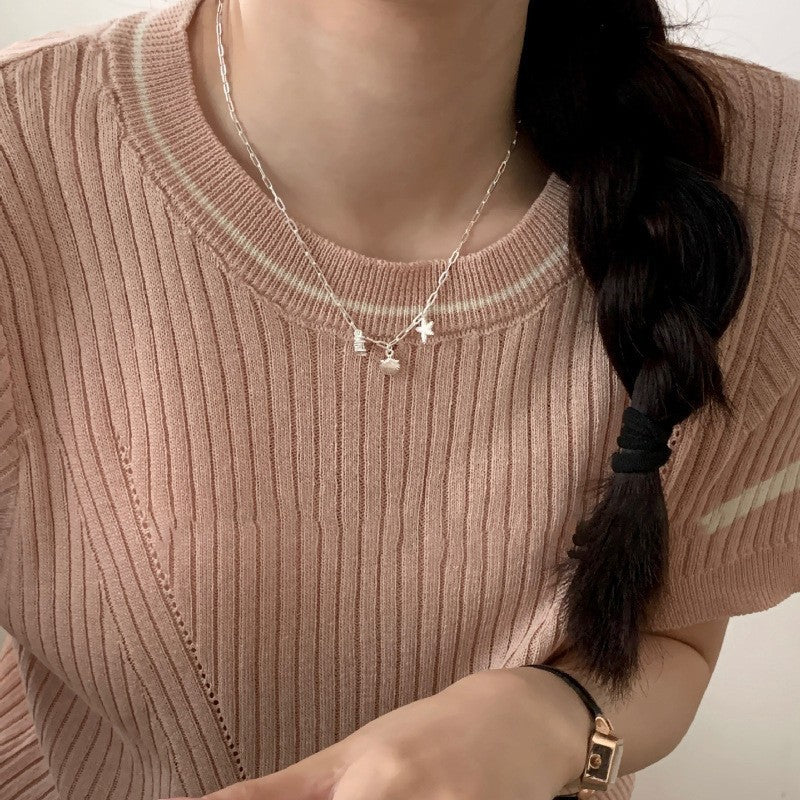 S925 Sterling Silver Premium Butterfly Necklace Gift Ins Female Niche Cold Wind Light Luxury Personalized Fashion Internet Celebrity Pendant