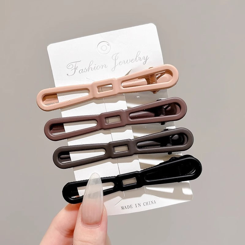 Black and White Checkerboard Hairpin Seamless Hairpin Broken Hair Bangs Side Clip Female Korean Duck Bill Clip One-word Clip