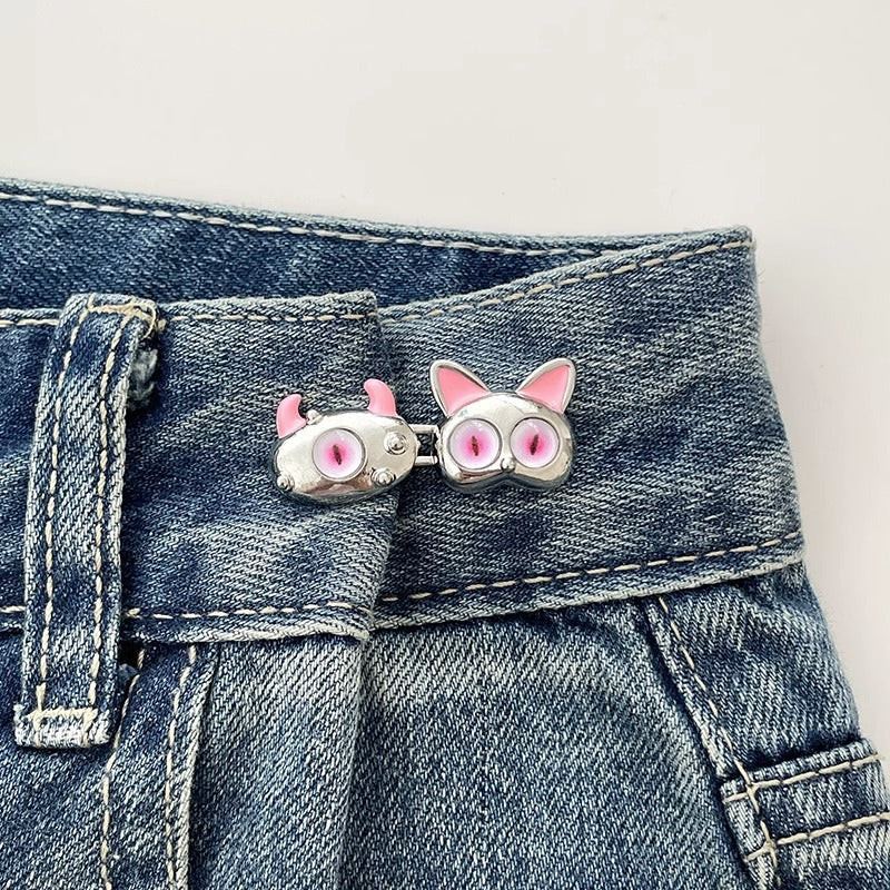 Jeans Waistband Reduced Waist Buckle Brooch Women's Skirt Tightened Waist Artifact Pin Fixed Anti-light Buckle Button