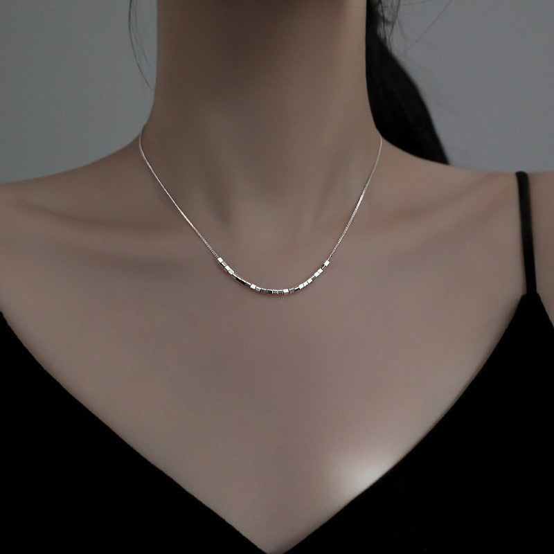 925 Silver Love Necklace Women's Summer High Sense Design Sense Niche Light Luxury Collarbone Chain Neck Chain