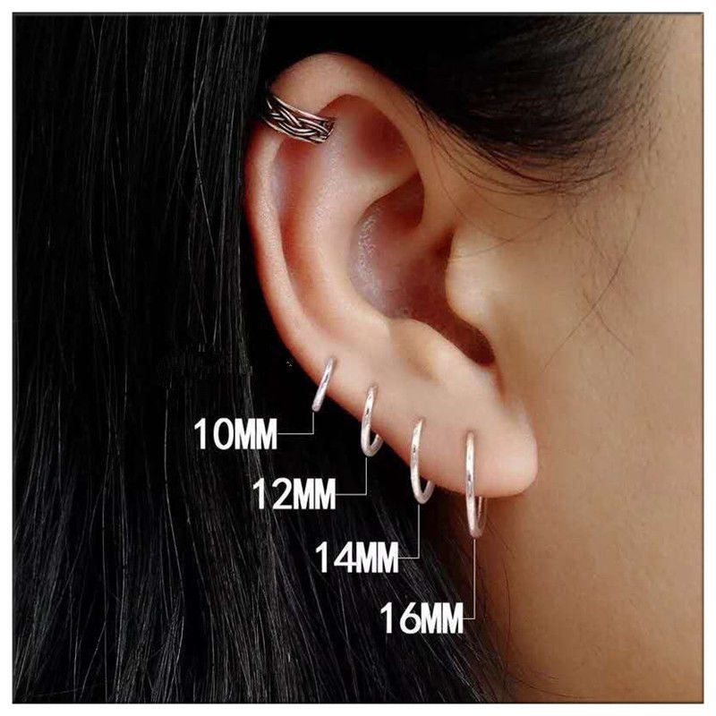 Silver Earrings S925 Circle Women's Circle Retro Tassel Personality Fashion Simple Earrings Ear Buckle Exquisite Light