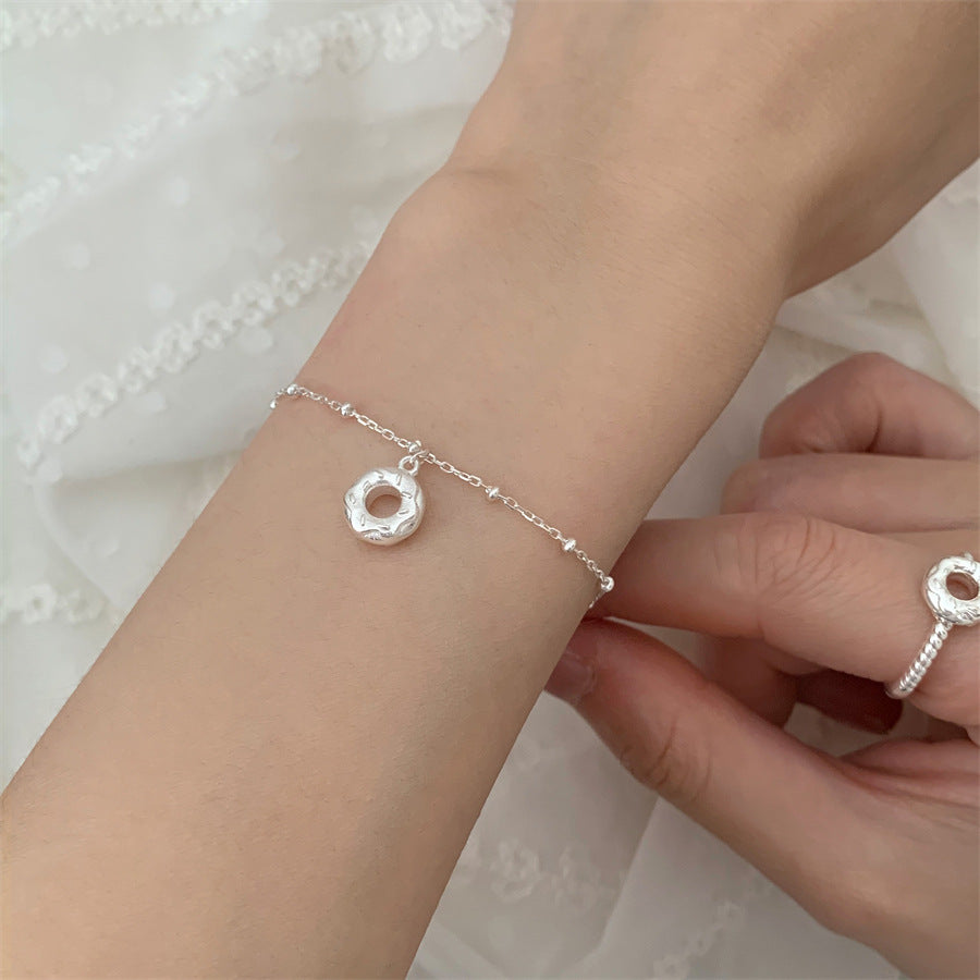 Korean Version S925 Sterling Silver Bread Head Bracelet Women's Minimalist Style Exquisite Niche Design High-end Bracelet Jewelry New