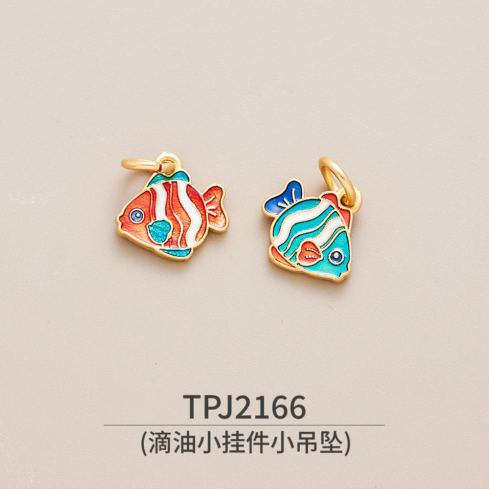 Copper, Ancient Gold, Color-preserving Dripping Oil, Small Pendant, Small Pendant, National Style Bracelet, Bracelet, Jewelry Accessories, Peace Talisman, Lucky Character