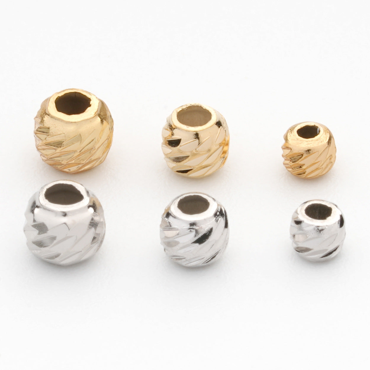 S925 Silver Bead Light Board Bead Batch Flower Bead Laser Bead S925 Silver Bead Accessories DIY Accessories Factory Direct Sales Combination