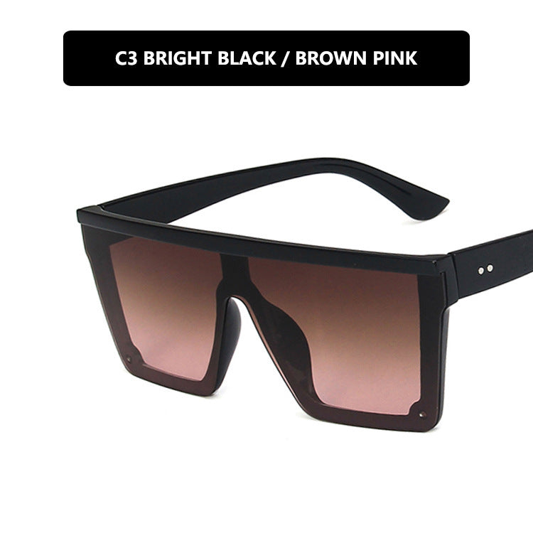 Purple Sunglasses Trendy Big Frame One-piece Sunglasses Street Shooting Driving Sunglasses Retro