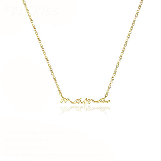18K Gold Non-fading Stainless Steel Mama Necklace Neck Chain Parent-child Gift Mother's Day Gift Love Mom Necklace