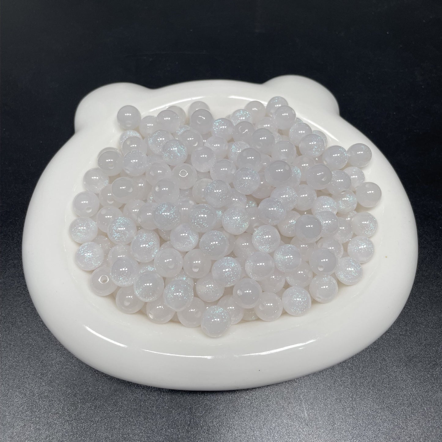 8/10/12 Mm Resin Fine Flash Starry Sky Mermaid Ji Round Beads Resin Imitation Cat Eye Beads DIY Bracelet Accessories