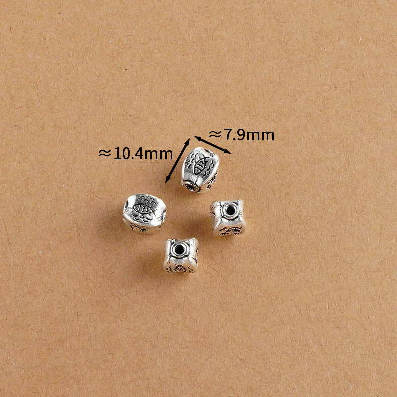 Silver Jewelry Bead Partition Accessories DIY Bracelet Handmade Beading Accessories Running Ring Accessories Thai Silver Chiang Mai Silver Large Bead Partition