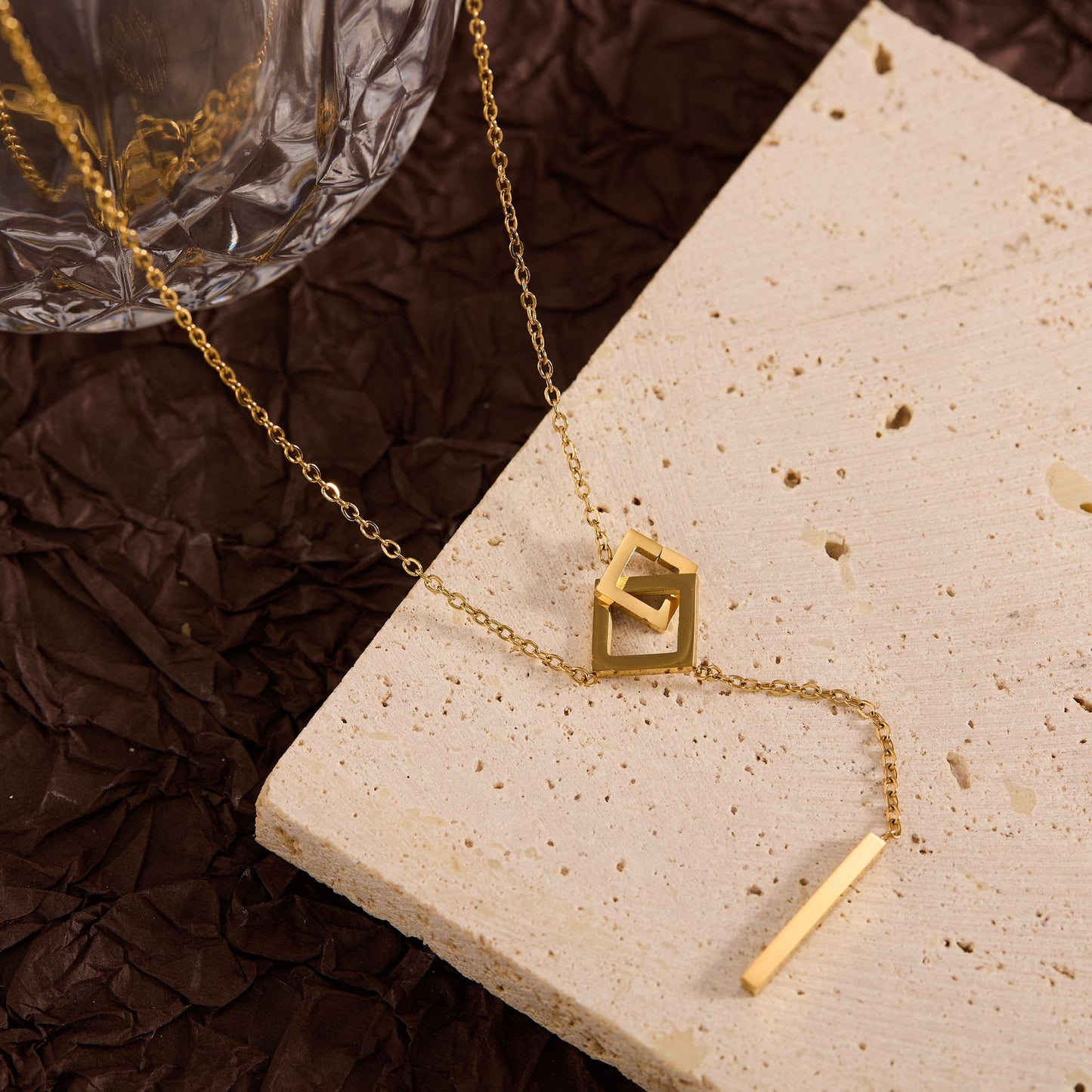 Summer New Titanium Steel Non-fading Versatile Necklace Light Luxury Simple Pendant Women's Necklace