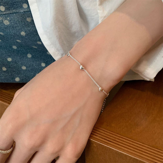 Korean Love Bracelet Women's 925 Sterling Silver Cold Style Fashion Light Luxury Niche Exquisite High Sense Versatile Jewelry Tide