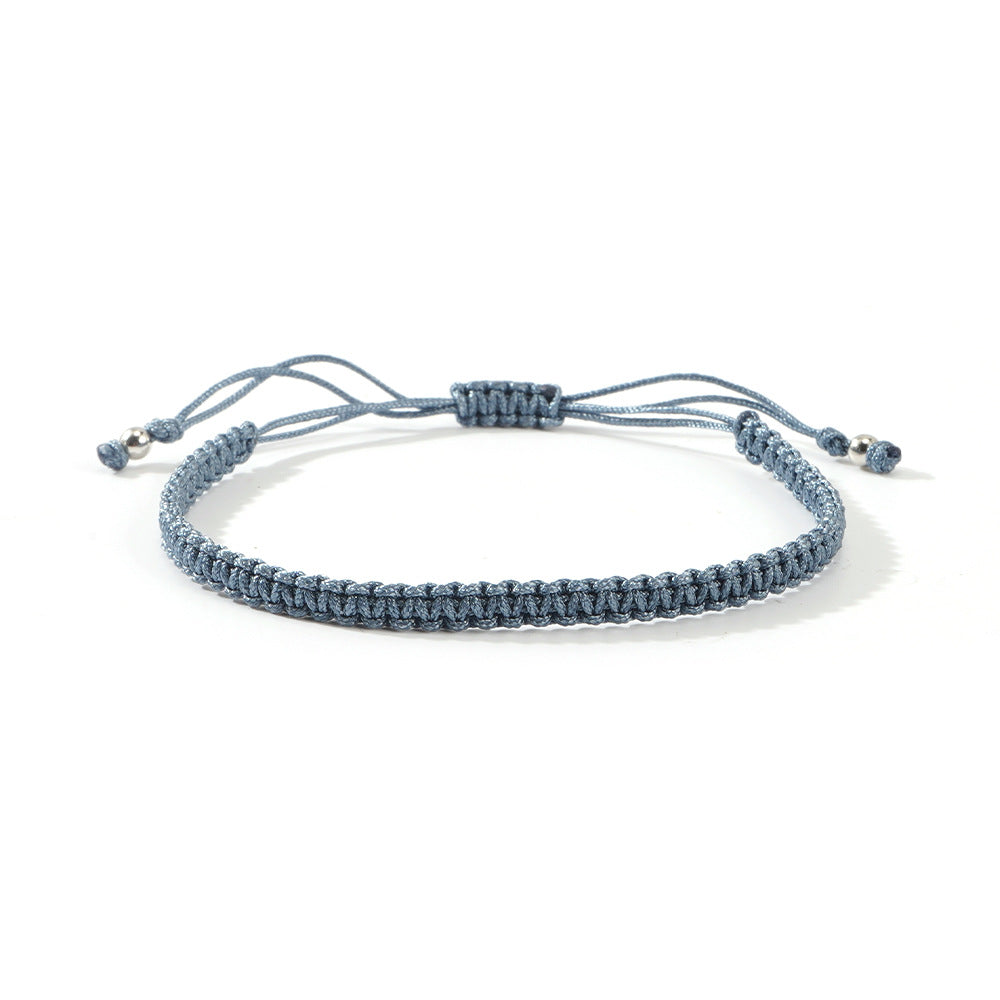Hot-selling Solid Color Hand-woven Hand Rope Fashionable Versatile Men's and Women's Adjustable Bracelet Gift
