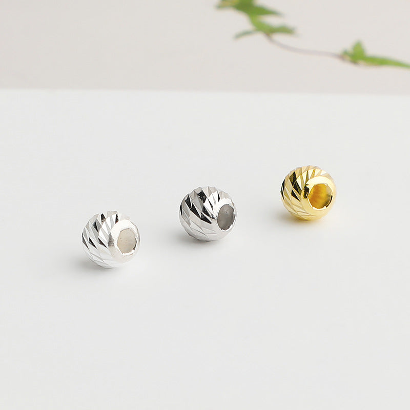 S925 Sterling Silver Seiko Car Flower Bead Partition Twill Bead DIY Beaded Bracelet Necklace Round Bead Loose Bead Jewelry Accessories