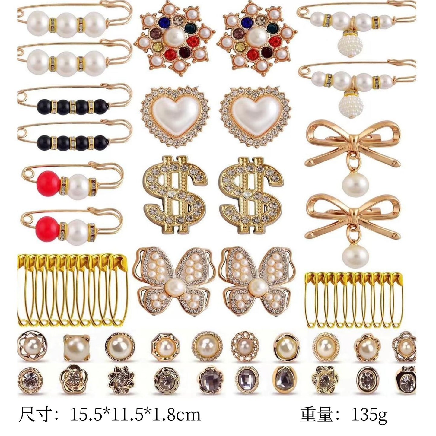 Popular Multifunctional Brooch Socks High-end Brooch Silk Scarf Buckle Clothing Bear Love Anti-light Pin