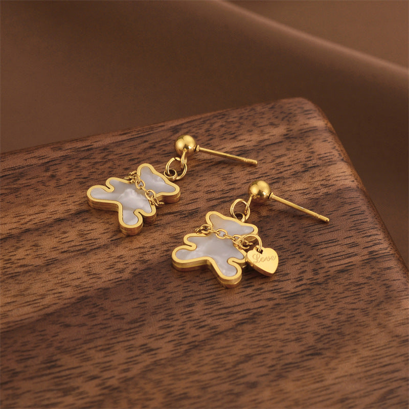 Fashion Titanium Steel Does Not Fade Short Ear Buckle Simple Geometric Rose Gold Earrings Stud Earrings