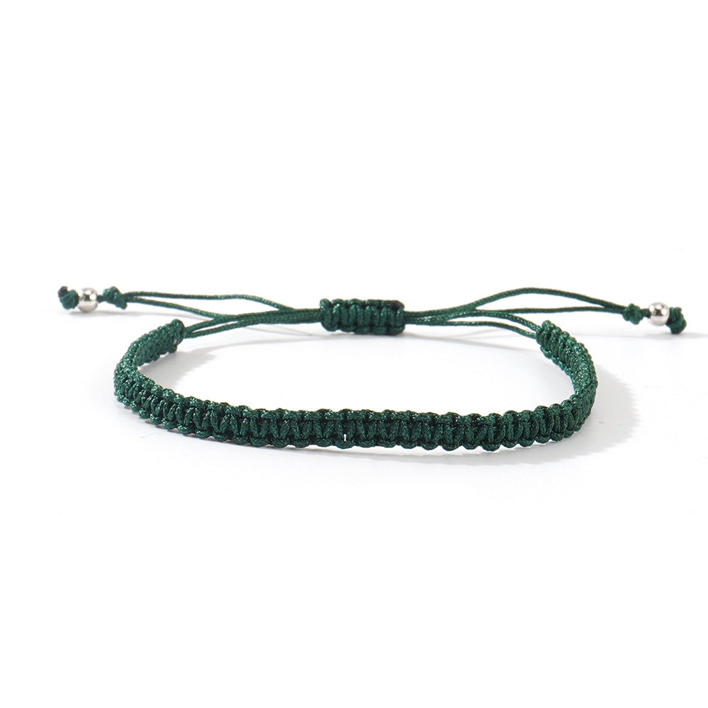 Hot-selling Solid Color Hand-woven Hand Rope Fashionable Versatile Men's and Women's Adjustable Bracelet Gift