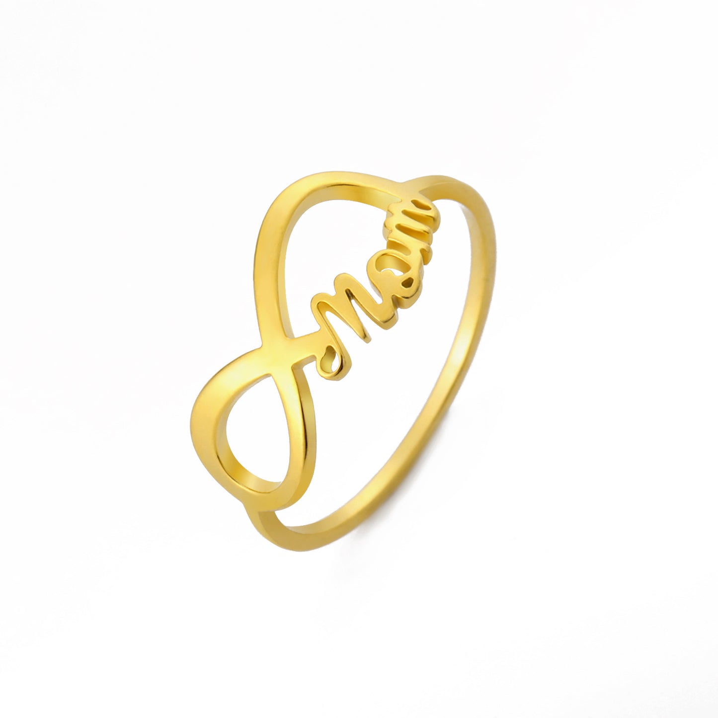 Mom Infinity Symbol Women's Ring Stainless Steel Ring Fashion Jewelry Mother Court New Year's Gift Stainless Steel Ring