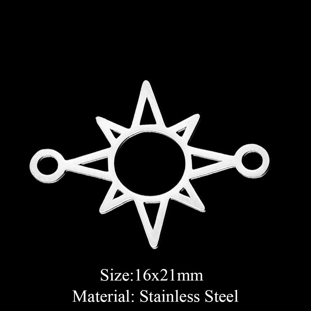 5 Pcs/bag Eye Fairy Face Pendant Geometric DIY Stainless Steel Jewelry Accessories Necklace Pendant