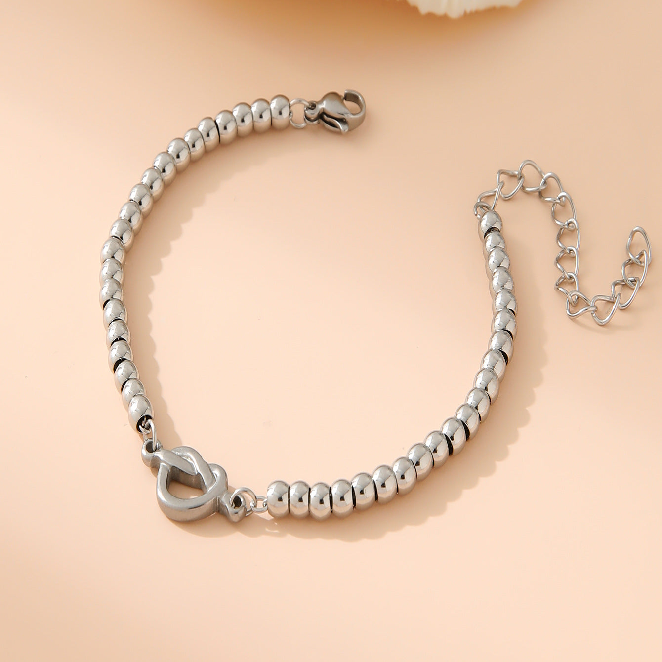 New Simple Stainless Steel Plated 18K Gold 4MM Bead Mother Bracelet Women's Mother's Day Gift Jewelry