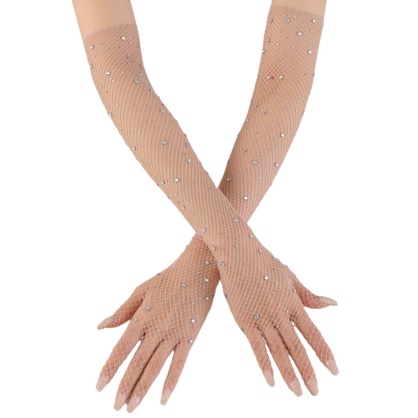 New European and American Fashion Hot Diamond Mesh Nightclub Sexy Gloves Fishing Net Fun Elastic Women Dance Decorative Gloves