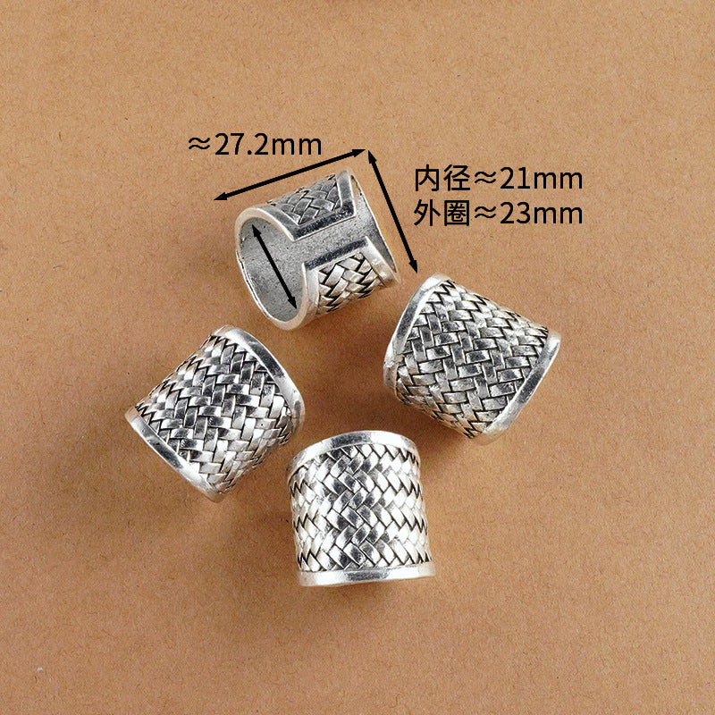 Silver Jewelry Bead Partition Accessories DIY Bracelet Handmade Beading Accessories Running Ring Accessories Thai Silver Chiang Mai Silver Large Bead Partition