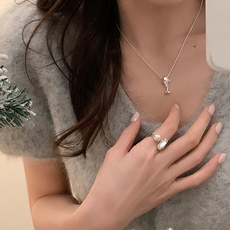 925 Silver Love Necklace Women's Summer High Sense Design Sense Niche Light Luxury Collarbone Chain Neck Chain