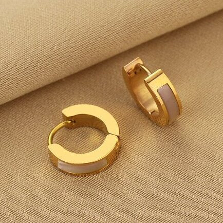 Fashion Titanium Steel Does Not Fade Short Ear Buckle Simple Geometric Rose Gold Earrings Stud Earrings