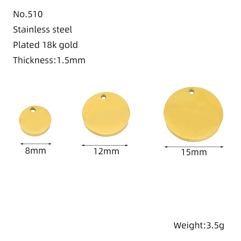 Stainless Steel Jewelry Accessories Necklace Accessories Plated 18k Gold Versatile Simple Wind Titanium Steel Pendant Spot Wholesale