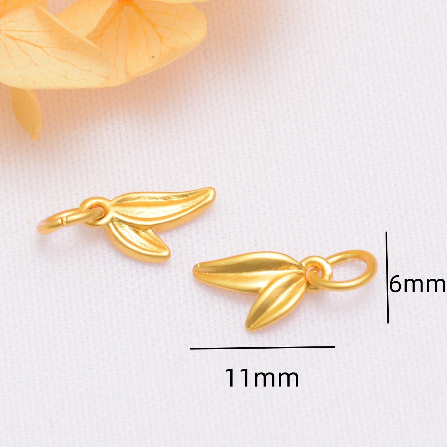 Ancient Sand Gold Bamboo Leaf Bracelet Pendant Accessories DIY Handmade Beaded Braided Rope Hand Necklace Bamboo Pendant