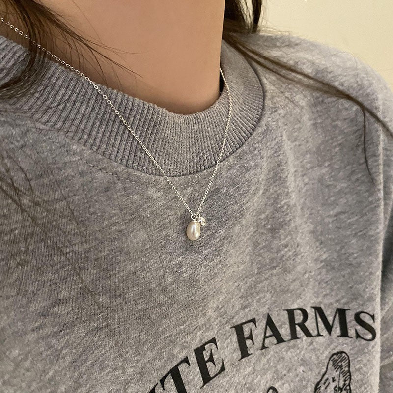 925 Silver Love Necklace Women's Summer High Sense Design Sense Niche Light Luxury Collarbone Chain Neck Chain