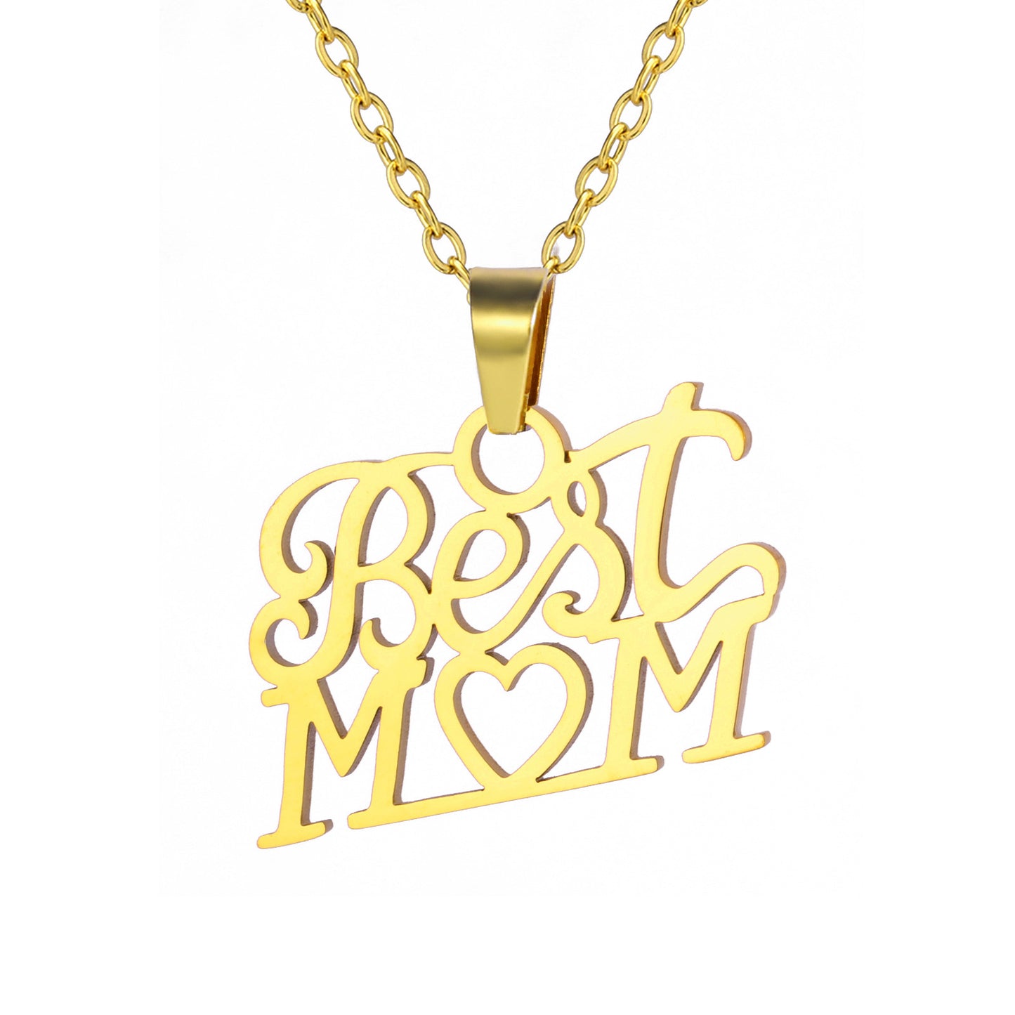 Mother's Day Gift BEST MOM Pendant 304 Material Stainless Steel Necklace