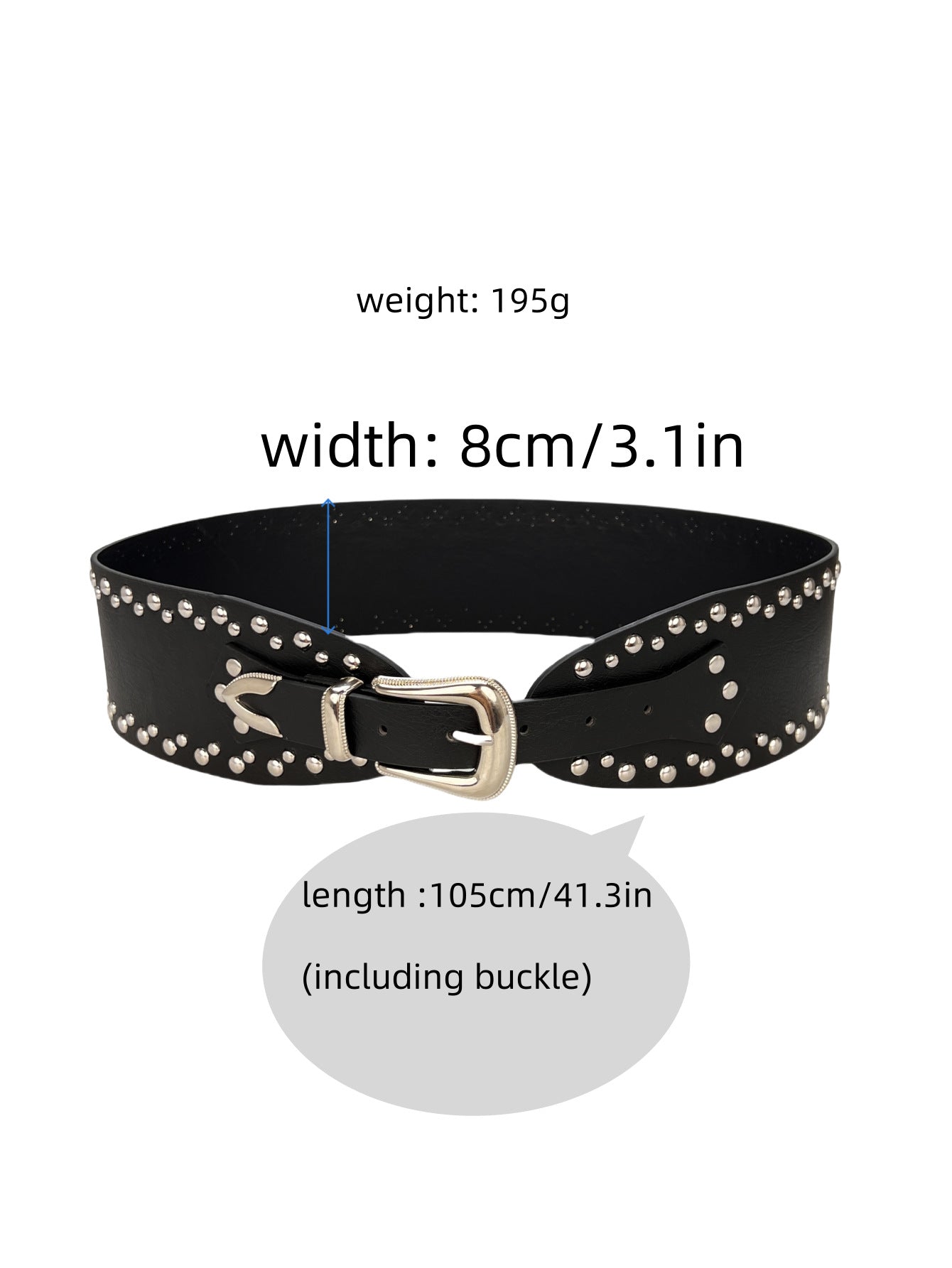New Rivet Punk Wide Belt Personalized Spice Girl Fashion Versatile Retro Belt