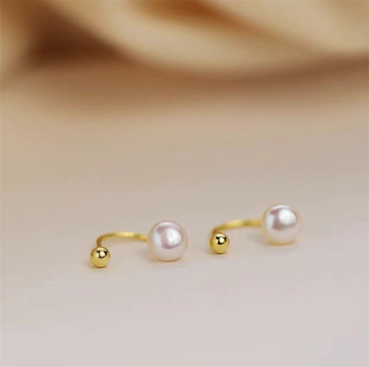 Freshwater Pearl Earrings Women's Tide Retro French Light Luxury High-end Niche Design Sterling Silver Ear Hook