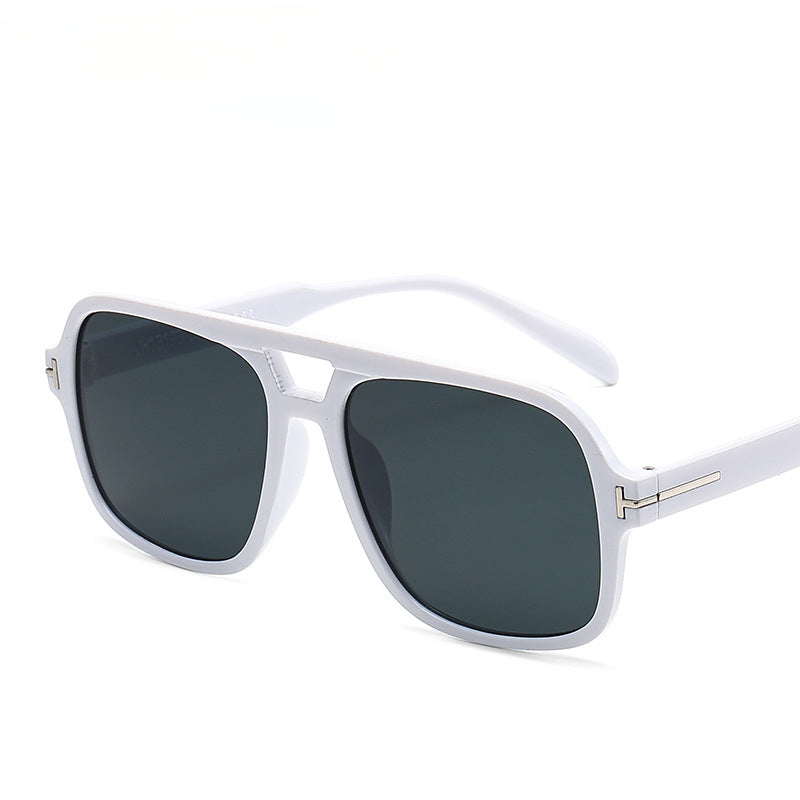 Wholesale Large Frame Glasses Overseas Fashion Texture Matching Sunglasses Spring New Double Beam Sunglasses