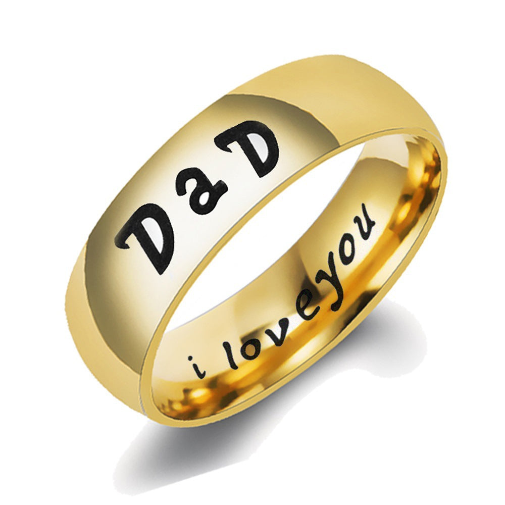 European and American New Family DAD Ring LOVE MOM SON DAUGHTER Mother's Day Father's Day Gift Jewelry
