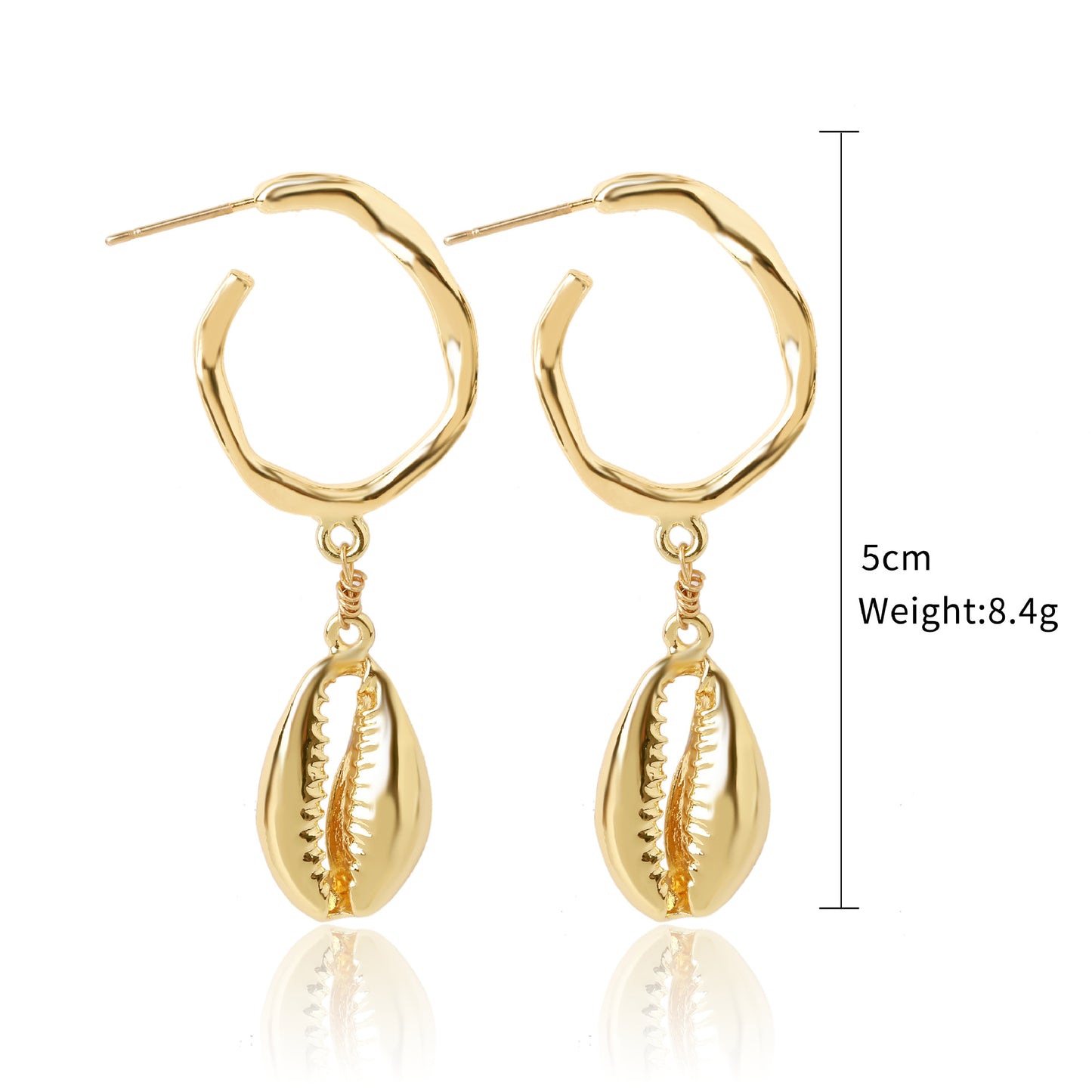 European and American New Marine Series Earrings Natural Stone Bohemi Shell Earrings Set Pearl Shell Earrings