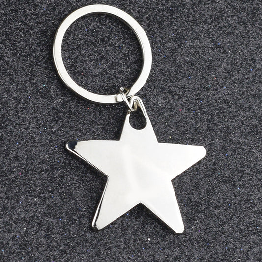 Creative Metal Keychain Personality, Five-pointed Star Pendant Men's Keychain Ring, Custom Company LOGO