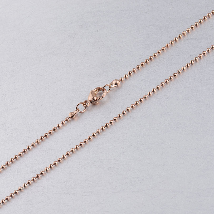 Stainless Steel Round Bead Chain Wave Chain DIY Pendant Jewelry with Chain Lobster Buckle Necklace 45cm