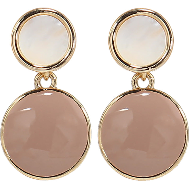 S925 Silver Needle Natural Shell Earrings, Drop Glaze Earrings Femininity Korean Cold Wind Earrings Earrings
