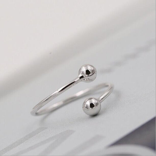 Korean Version of Fashionable Simple Cute Sweet Smooth Small Round Bead Open Ring