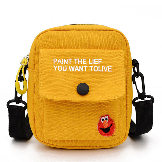 Korean Version Ins Canvas Messenger Bag Women's Bag New Student Small Fresh Hand Shoulder Bag