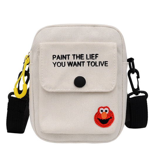 Korean Version Ins Canvas Messenger Bag Women's Bag New Student Small Fresh Hand Shoulder Bag