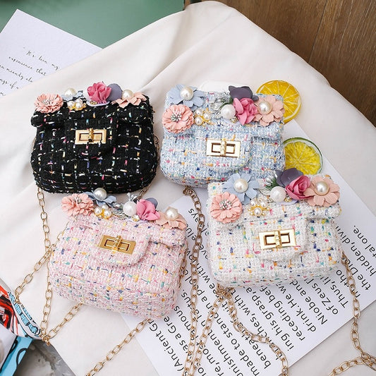 Children's Bag Cute Girl Cartoon Flower Shoulder Bag Small Fragrant Wind Messenger Bag Baby Change Bag Candy Bag