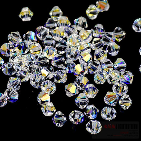 Crystal Loose Beads DIY Jewelry Accessories Handmade Loose Beads 4mm Rhombus Beads