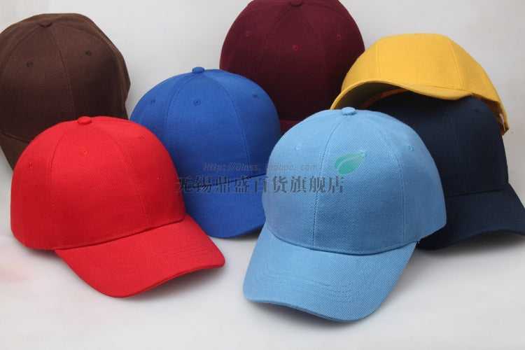 Spot Wholesale Cotton Thickened Solid Color Blank Cap Hat Work Cap Advertising Cap Baseball Cap Korean Version Tide