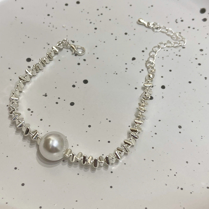 Personality Sweet Cool Baroque Pearl Love Bracelet Fashion Temperament Lucky Lucky Hang Tag Bracelet Personality Jewelry