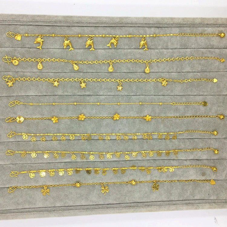 Fashion Euro Vietnamese Sand Gold Girls Anklet