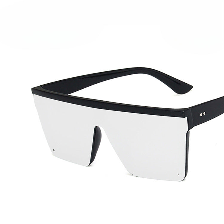 Purple Sunglasses Trendy Big Frame One-piece Sunglasses Street Shooting Driving Sunglasses Retro
