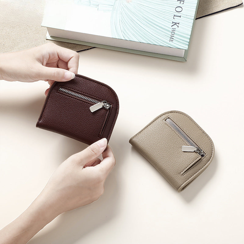 New Change Bag Solid Color Small Wallet Women's High-end Polyester Leather Wallet