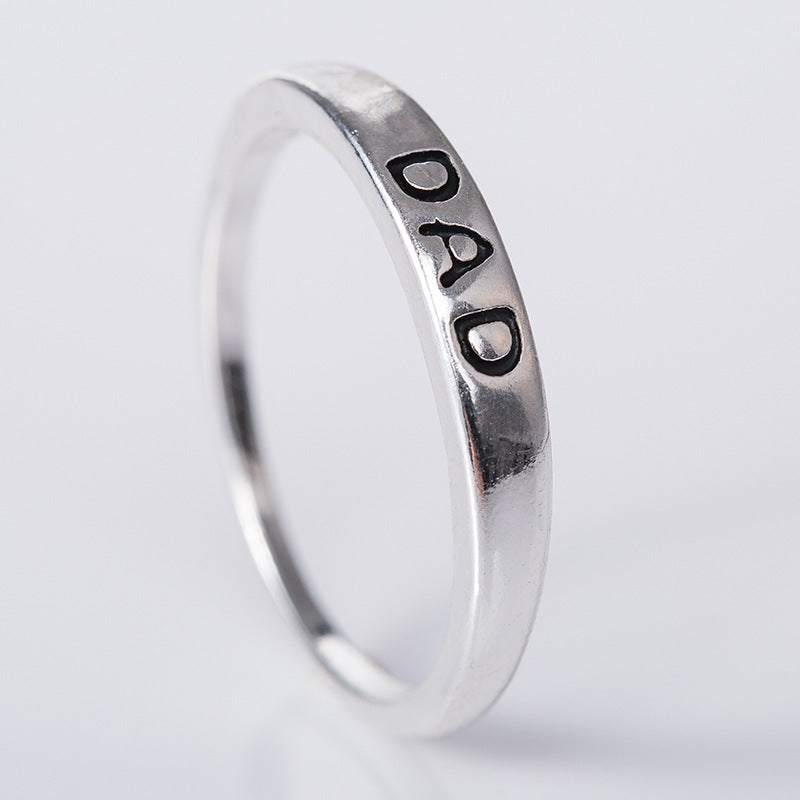 Europe and The United States Popular MOM Mother DAD Ring Alloy Silver-plated Jewelry, Mother's Day Gift Jewelry